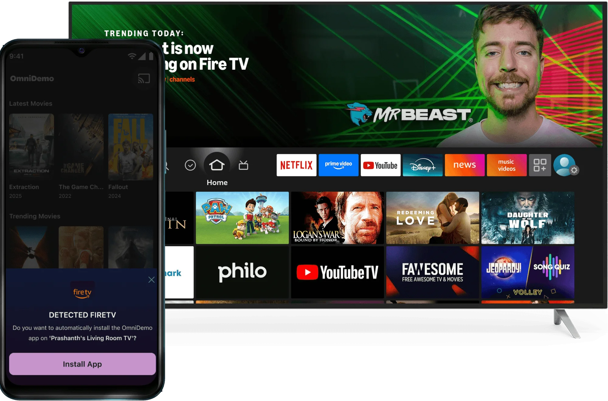 Mobile to TV install